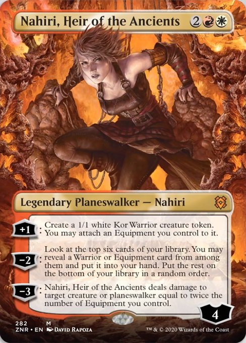 Nahiri, Heir of the Ancients (Borderless) (Zendikar Rising) Light Play Foil