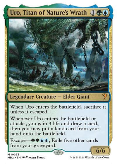 Uro, Titan of Nature's Wrath (White Border) (Mystery Booster 2) Light Play