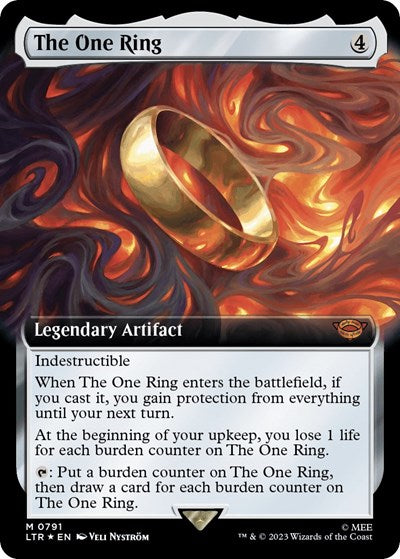 The One Ring (Extended Art) (Surge Foil) (Universes Beyond: The Lord of the Rings: Tales of Middle-earth) Light Play Foil
