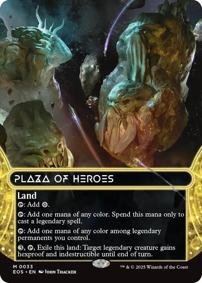 Plaza of Heroes (0033) (Borderless) (Stellar Sights) Near Mint Foil