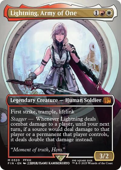 Lightning, Army of One (Borderless) (0320) (Universes Beyond: FINAL FANTASY) Light Play