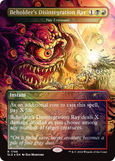 Beholder's Disintegration Ray - Fire Covenant (Rainbow Foil) (Secret Lair) Near Mint Foil