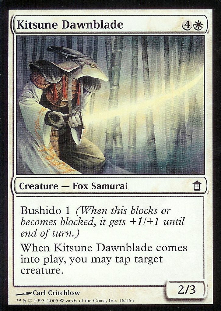 Kitsune Dawnblade (Saviors of Kamigawa) Light Play Foil
