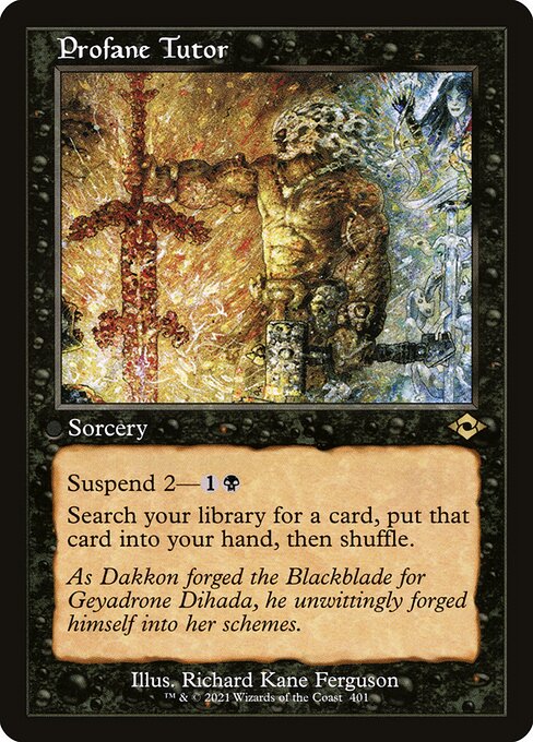 Profane Tutor (Retro Frame) (Foil Etched) (Modern Horizons 2) Light Play Foil