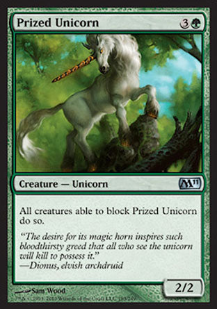 Prized Unicorn (Magic 2011 Core Set) Light Play Foil
