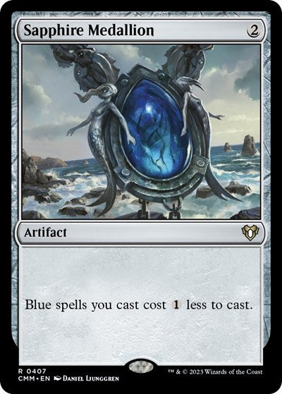 Sapphire Medallion (Commander Masters) Light Play Foil