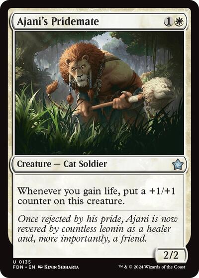Ajani's Pridemate (Foundations) Light Play Foil
