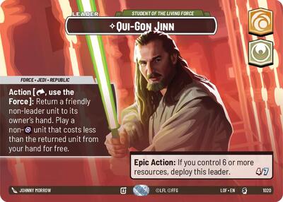 Qui-Gon Jinn Student of the Living Force (Showcase) (Legends of the Force) Near Mint Foil