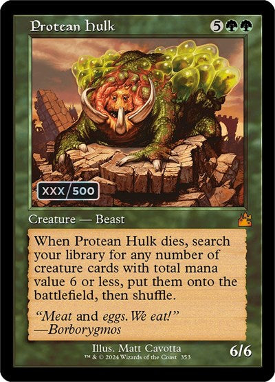 Protean Hulk (Retro Frame) (Serial Numbered) (148/500) (Ravnica Remastered) Near Mint Foil
