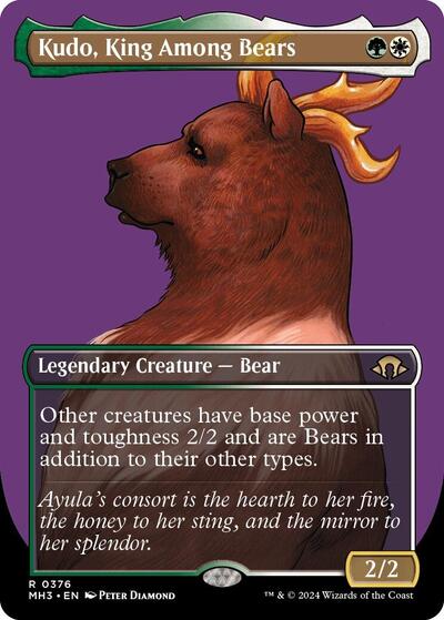Kudo, King Among Bears (Borderless) (Modern Horizons 3) Near Mint Foil