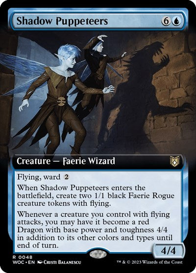 Shadow Puppeteers (Extended Art) (Commander: Wilds of Eldraine) Damaged / Poor