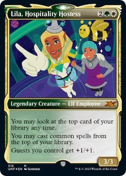 Lila, Hospitality Hostess (Showcase) (Galaxy Foil) (Unfinity) Light Play Foil