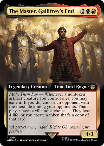 The Master, Gallifrey's End (Extended Art) (Surge Foil) (Universes Beyond: Doctor Who) Light Play Foil