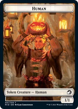 Human Token (Innistrad: Midnight Hunt) Light Play
