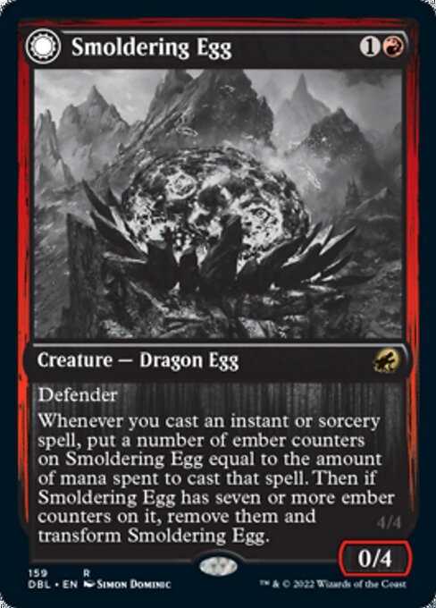 Smoldering Egg / Ashmouth Dragon (Innistrad: Double Feature) Light Play