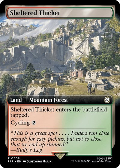 Sheltered Thicket (Extended Art) (Universes Beyond: Fallout) Near Mint Foil