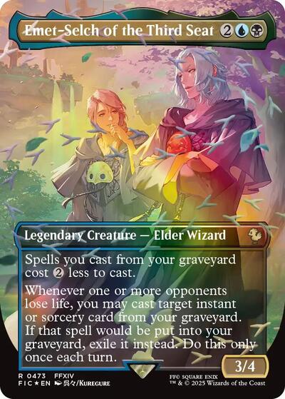 Emet-Selch of the Third Seat (Borderless) (Chocobo Track Foil) (Commander: FINAL FANTASY) Light Play Foil