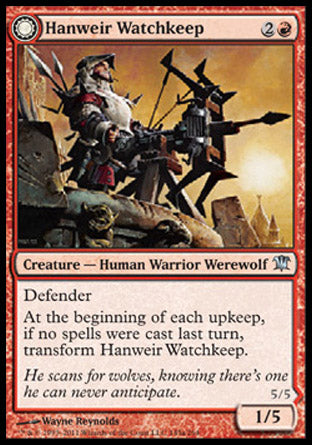 Hanweir Watchkeep (Bane of Hanweir) (Innistrad) Heavy Play Foil