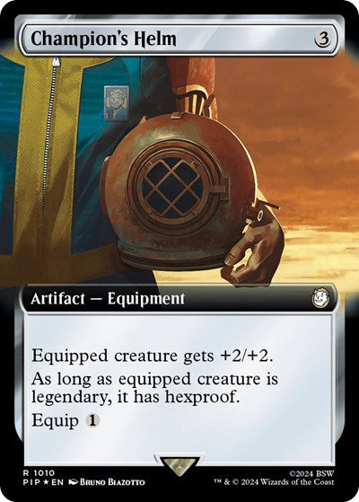 Champion's Helm (Extended Art) (Surge Foil) (Universes Beyond: Fallout) Light Play Foil