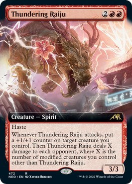 Thundering Raiju (Extended Art) (Kamigawa: Neon Dynasty) Near Mint Foil