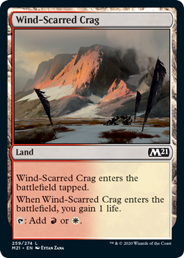 Wind-Scarred Crag (Magic 2021 Core Set) Light Play Foil