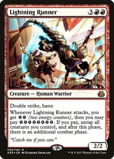 Lightning Runner (Promos: Prerelease Cards) Medium Play Foil
