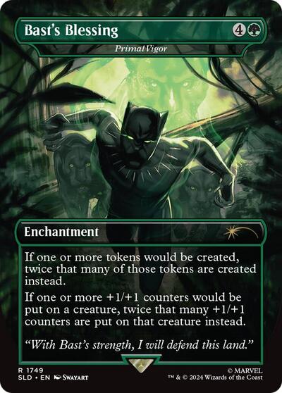 Bast's Blessing - Primal Vigor (Rainbow Foil) (Secret Lair) Light Play Foil