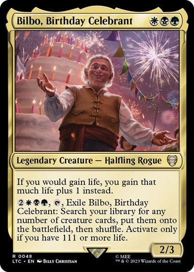 Bilbo, Birthday Celebrant (Commander: The Lord of the Rings: Tales of Middle-earth) Medium Play