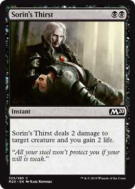Sorin's Thirst (Magic 2020 Core Set) Light Play
