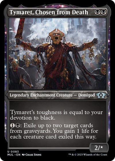 Tymaret, Chosen from Death (Foil Etched) (March of the Machine: Multiverse Legends) Light Play Foil