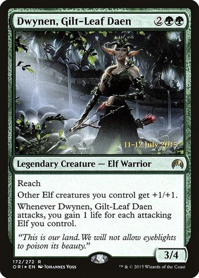 Dwynen, Gilt-Leaf Daen (Promos: Prerelease Cards) Light Play Foil