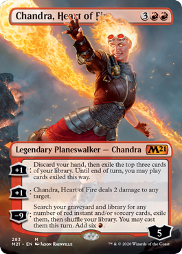 Chandra, Heart of Fire (283) (Borderless) (Magic 2021 Core Set) Light Play
