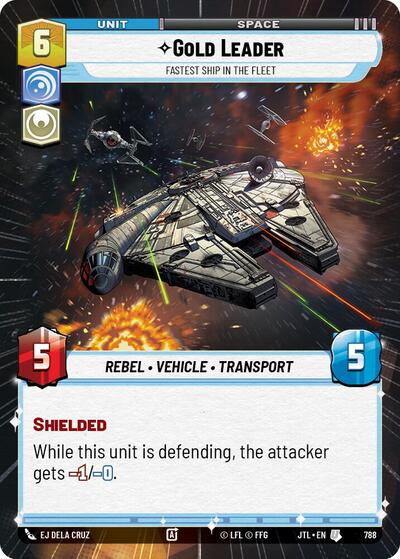 Gold Leader Fastest Ship in the Fleet (Hyperspace Foil) (Jump to Lightspeed) Near Mint Foil