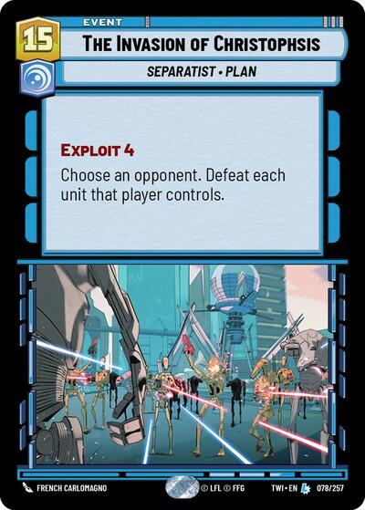 The Invasion of Christophsis (Twilight of the Republic) Near Mint Foil