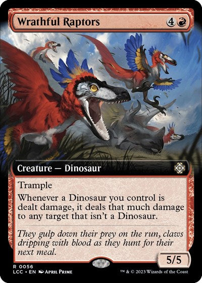 Wrathful Raptors (Extended Art) (Commander: The Lost Caverns of Ixalan) Medium Play