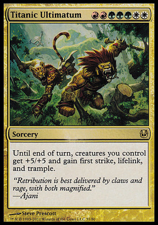 Titanic Ultimatum (Duel Decks: Ajani vs Nicol Bolas) Medium Play
