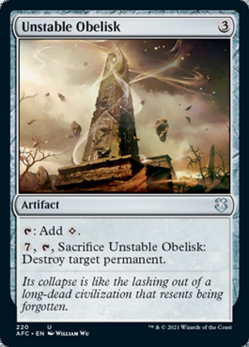 Unstable Obelisk (Commander 2021 Forgotten Realms) Near Mint