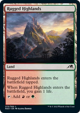 Rugged Highlands (Kamigawa: Neon Dynasty) Light Play