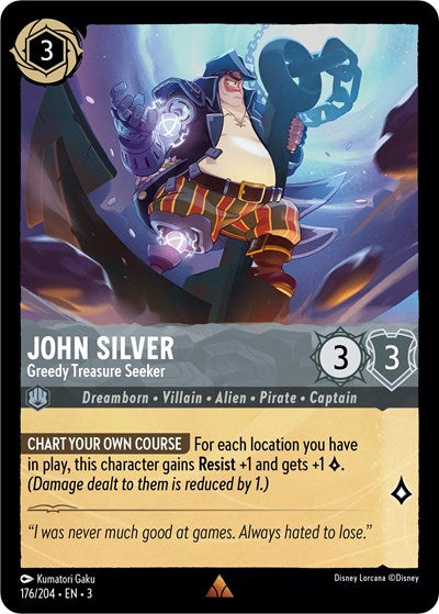 John Silver - Greedy Treasure Seeker (Into the Inklands) Near Mint Cold Foil