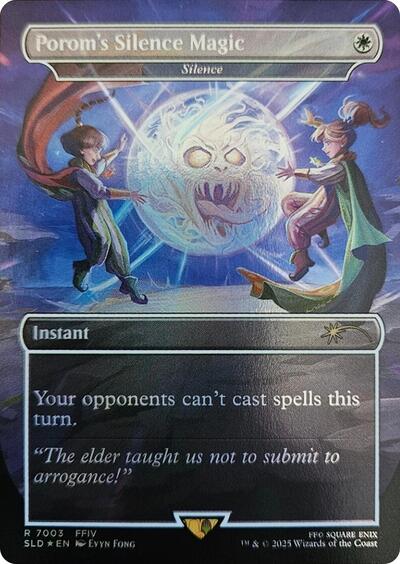 Porom's Silence Magic - Silence (Rainbow Foil) (Secret Lair) Heavy Play Foil