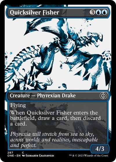Quicksilver Fisher (Showcase) (Phyrexia: All Will Be One) Light Play