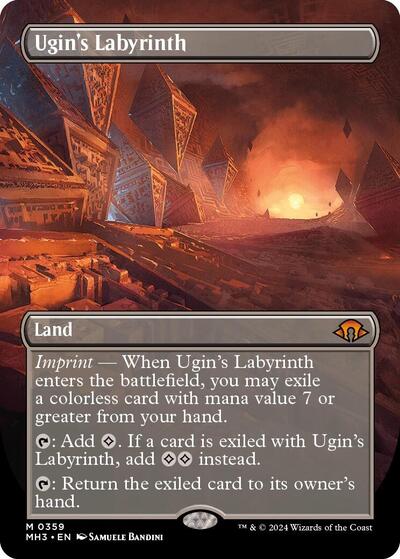 Ugin's Labyrinth (Borderless) (Modern Horizons 3) Light Play Foil