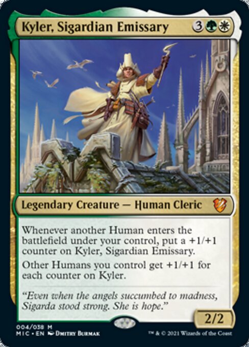 Kyler, Sigardian Emissary (Commander 2021 Midnight Hunt) Damaged / Poor Foil