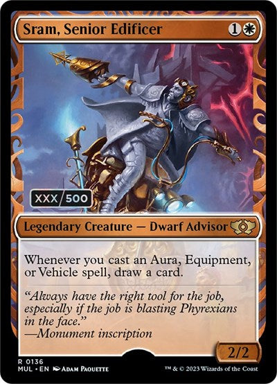 Sram, Senior Edificer (Serialized) (March of the Machine: Multiverse Legends) Near Mint Foil