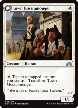 Town Gossipmonger (Incited Rabble) (Shadows Over Innistrad) Light Play Foil
