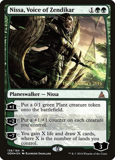 Nissa, Voice of Zendikar (Promos: Prerelease Cards) Light Play Foil