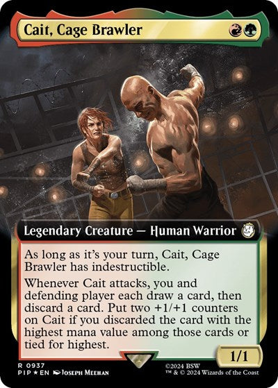 Cait, Cage Brawler (Extended Art) (Surge Foil) (Universes Beyond: Fallout) Near Mint Foil