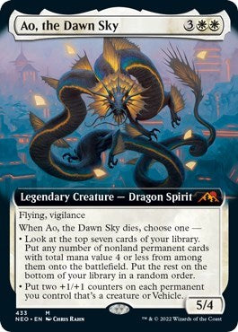 Ao, the Dawn Sky (Extended Art) (Kamigawa: Neon Dynasty) Medium Play Foil