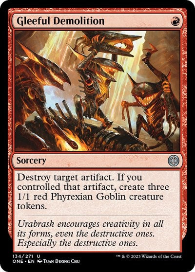 Gleeful Demolition (Phyrexia: All Will Be One) Medium Play Foil
