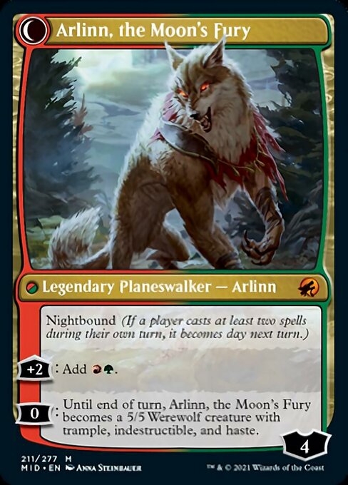 Arlinn, the Pack's Hope / Arlinn, the Moon's Fury (Innistrad: Midnight Hunt) Medium Play